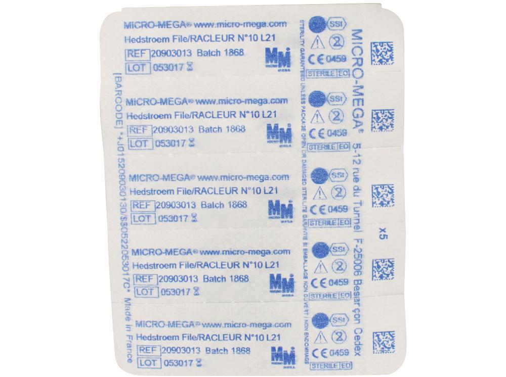 Limes Hedström stériles N10 21mm 6pcs