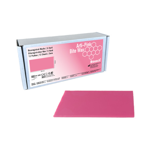Cire d'Occlusion Arti-Pink Bite Wax - Plaques Rectangulaires Extra-Dure (12 pièces)