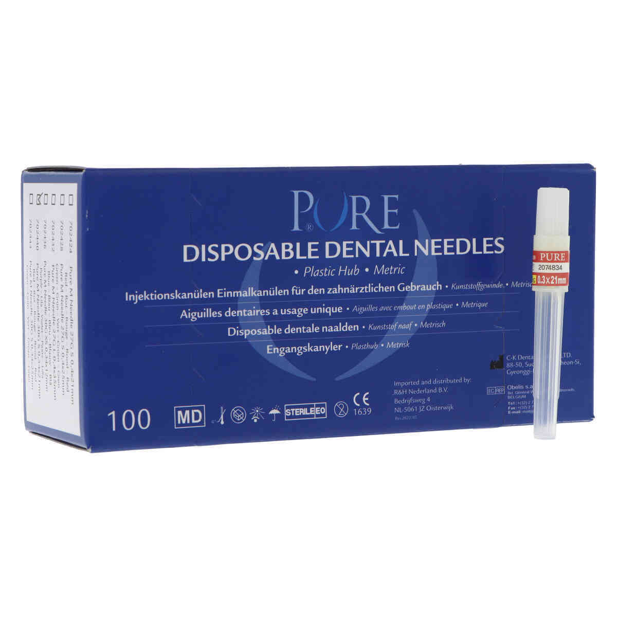 PURE M aiguilles dentaires 30G Ø0,34mm (rouge) - 21mm (S)