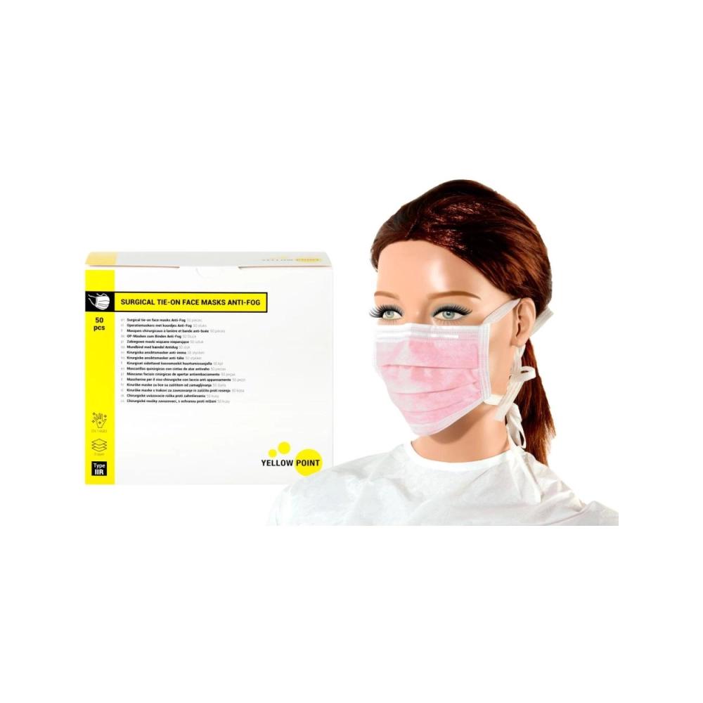 Y.P. masques Type IIR Anti-Fog avec cord. rose 50 pcs
