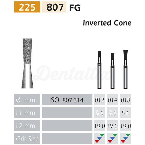 Fraise diamantée 807 FG en forme de cône inversé BADER (5 pcs)
