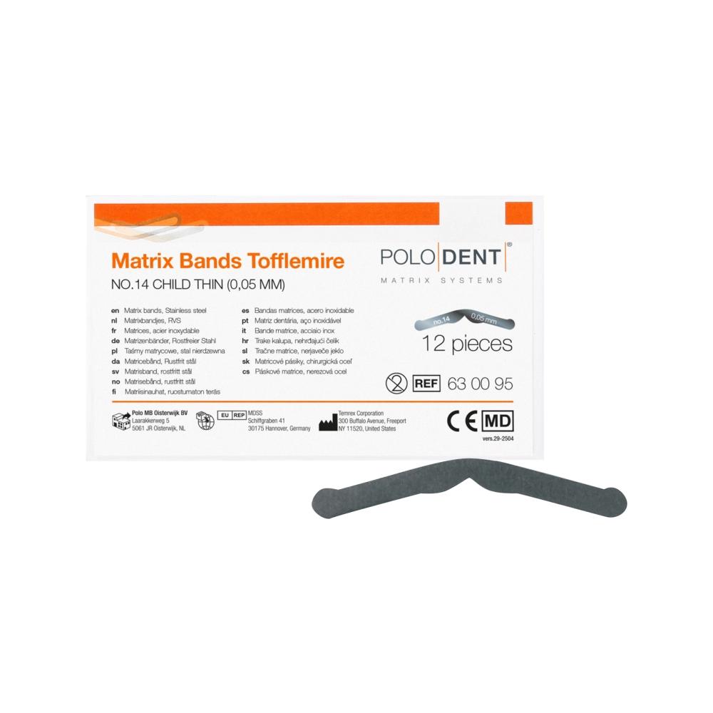 PoloDent Matrices no.14 Tofflemire fin 0,05 mm 12 pcs