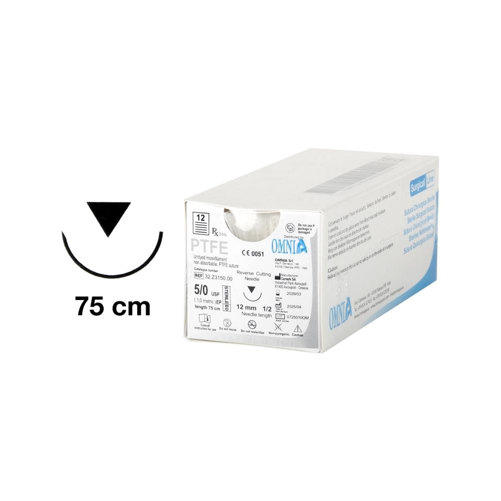 Omnia PTFE Suture 5-0 12 mm ronde 1/2 32.Z3150 12x75 cm