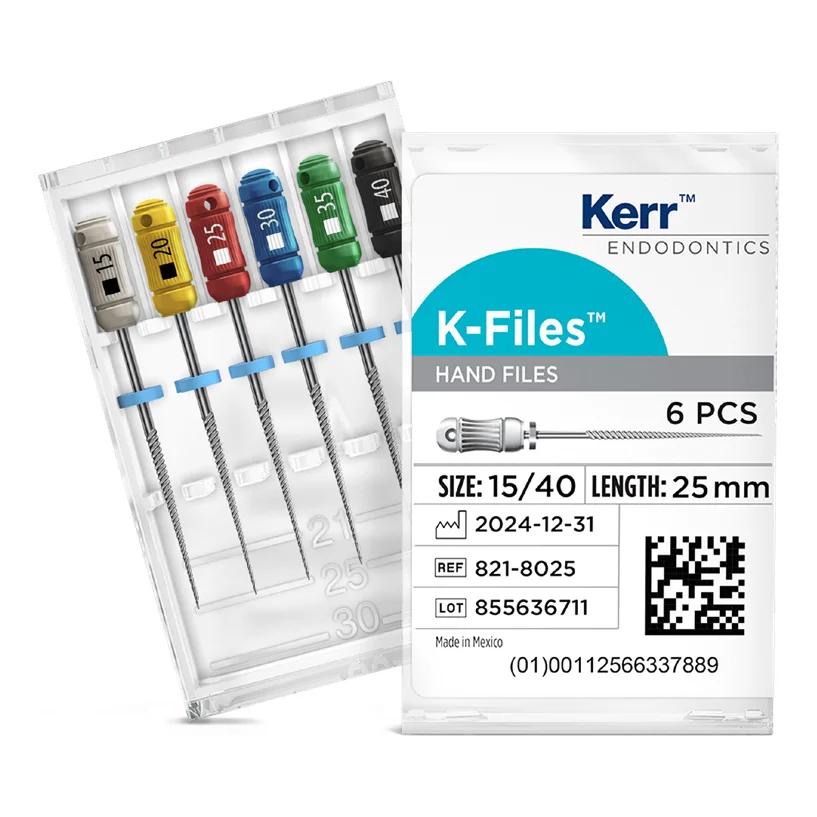 K Files 25Mm Sz 15-40 Tip Asst. Pk/6
