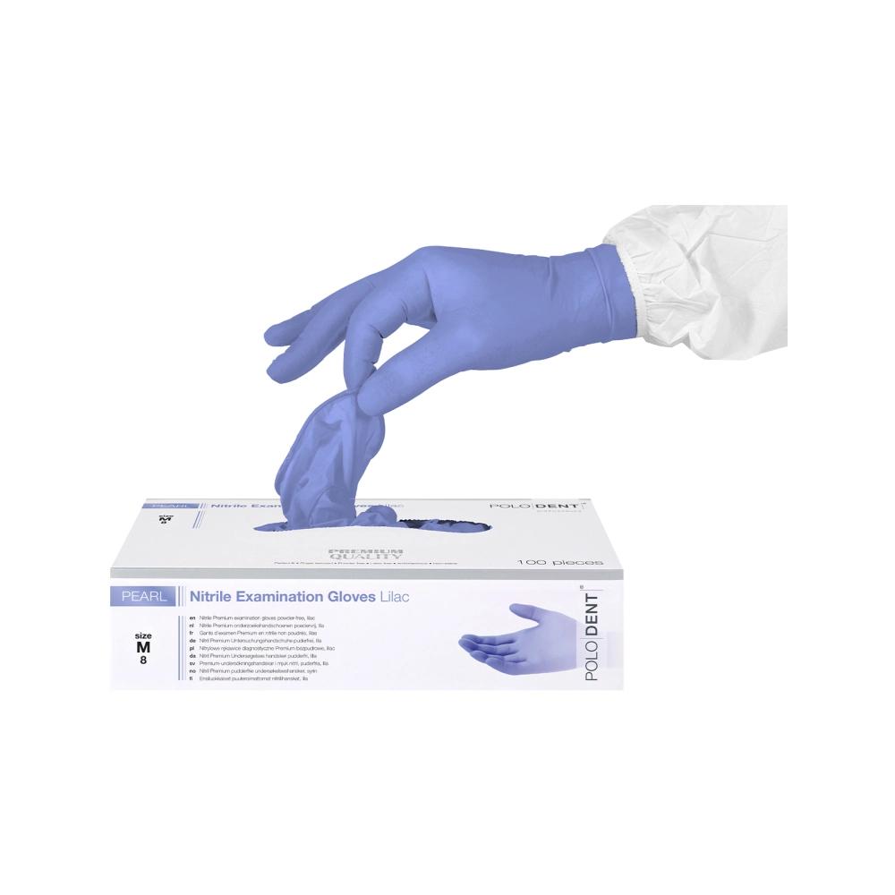 PoloDent Pearl nitrile non poudrés lilas medium 100 pcs