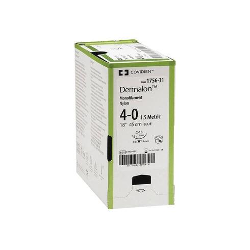 Hechtdraad Nylon Blauw 4/0 Naald 3/8 19mm (75cm x 36)