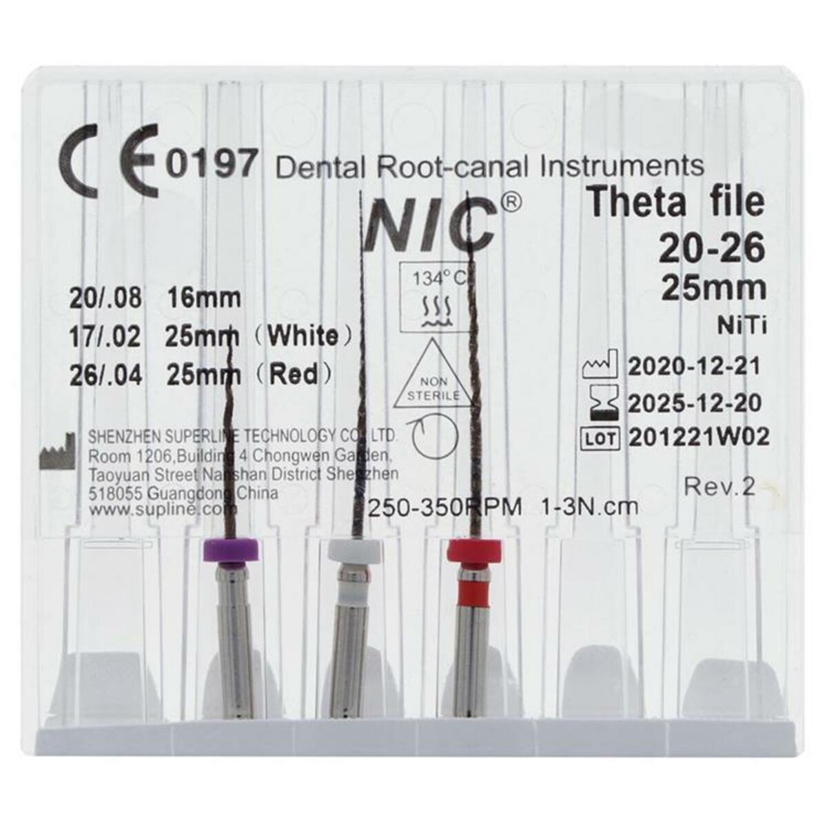 NIC® Theta file 25mm assortiment - ISO 20-26