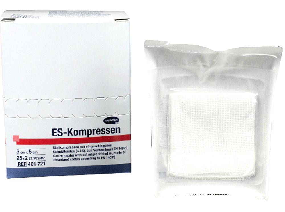 E-kompressen 5x5cm steriel 8F Ap