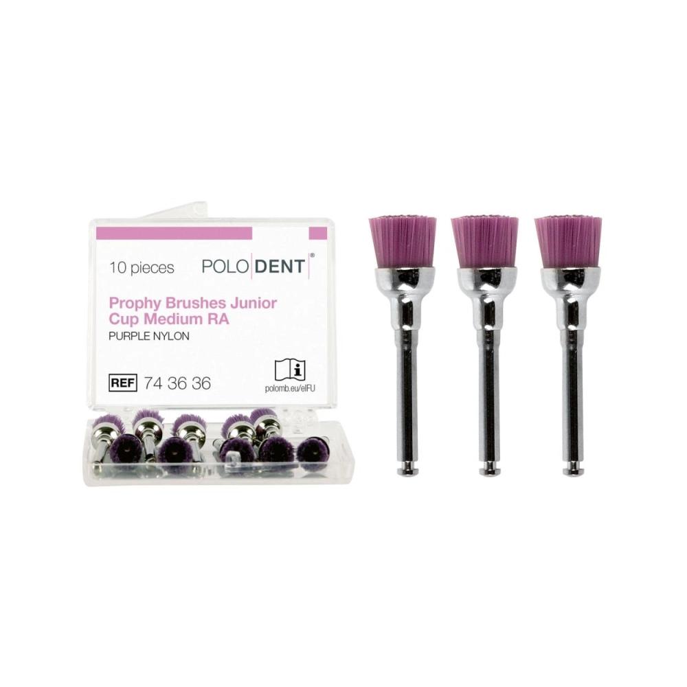 PoloDent Brossettes à polir Junior cupule violet medium CA 10 pcs