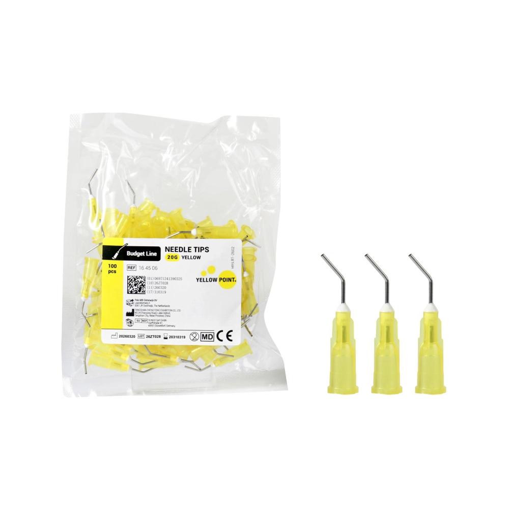 Yellow Point Budget Line Needle Tips 20ga jaune 100 pcs