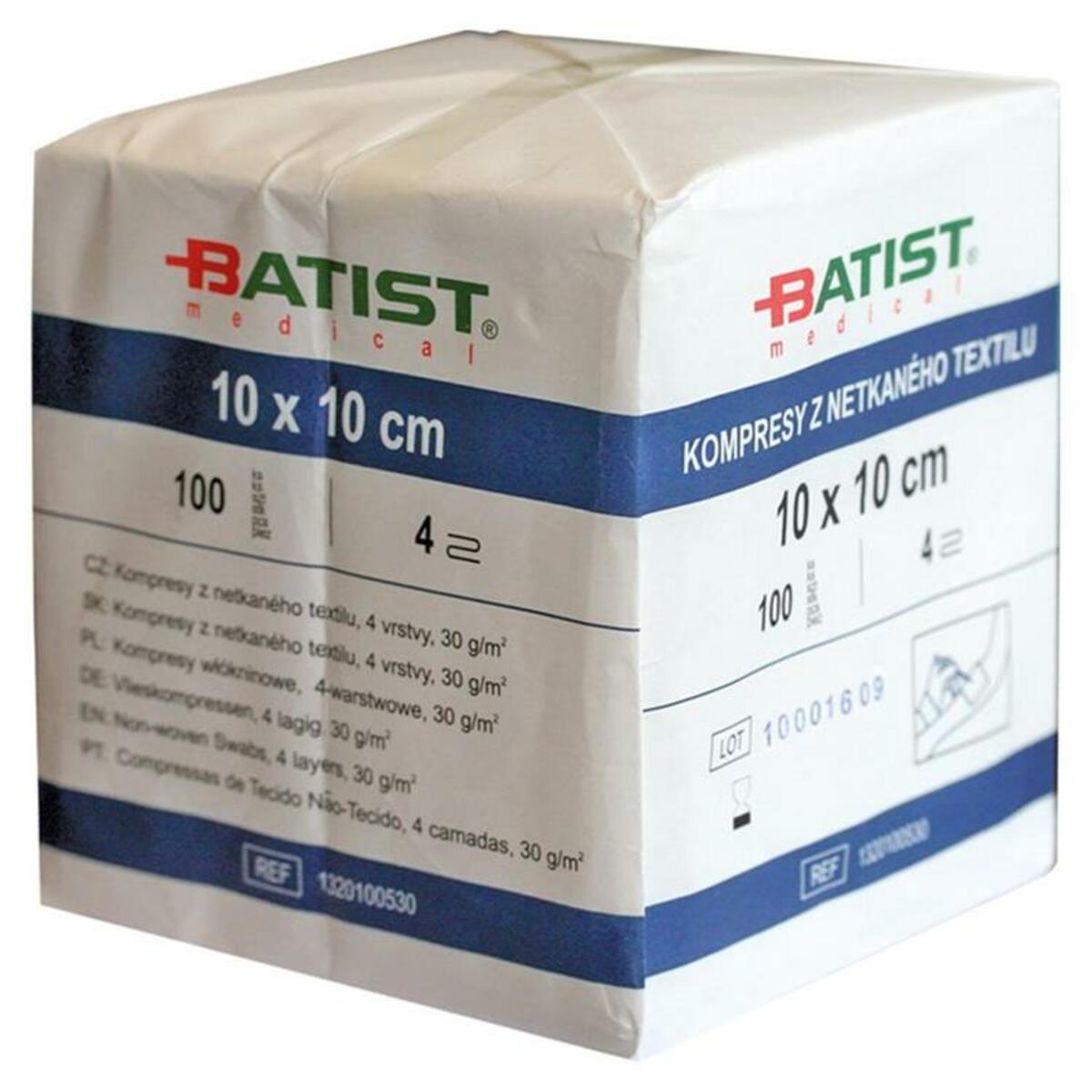 Batist® Compresses de gaze non stériles 4 couches - 10x10cm