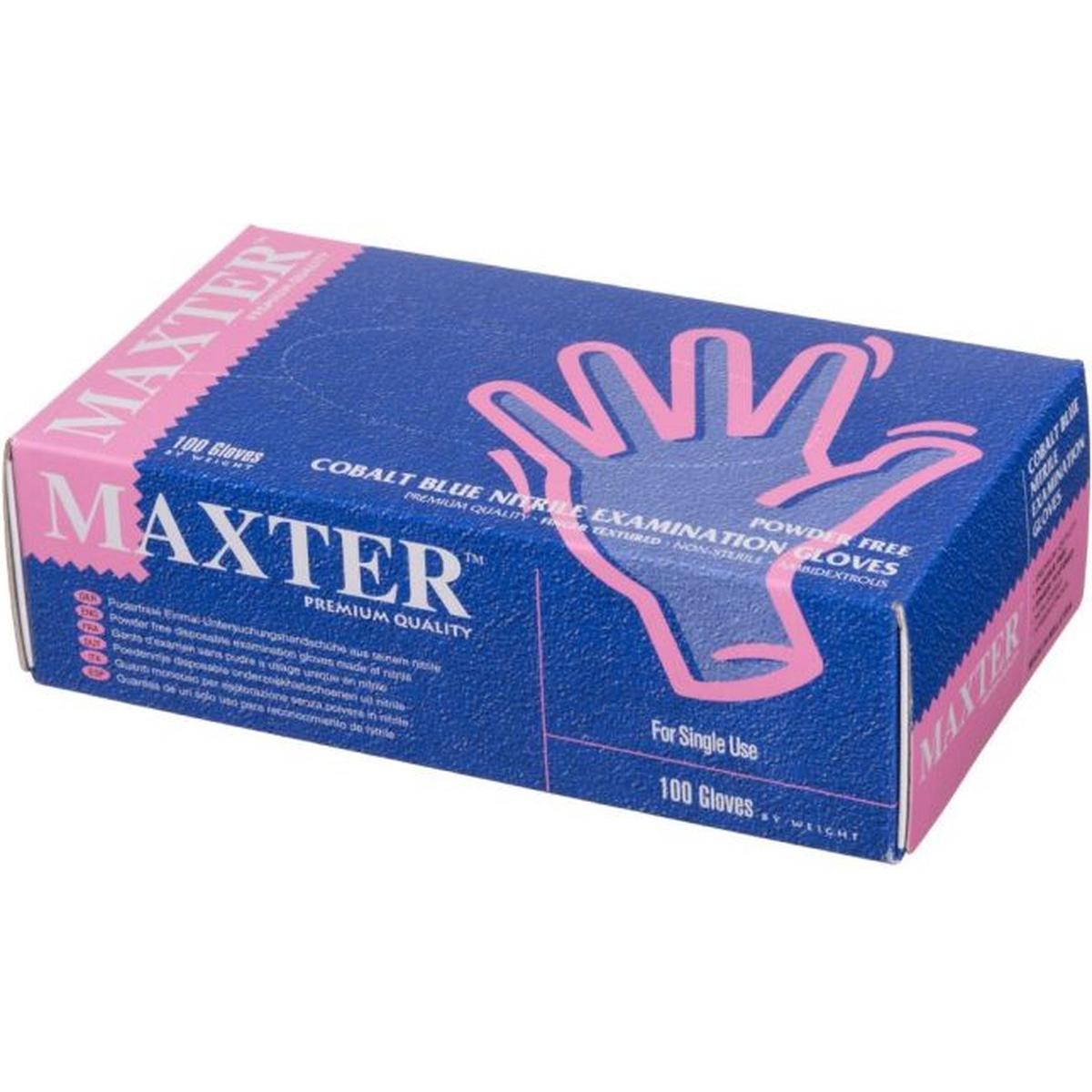 Maxter gants nitrile non poudrés bleu cobalt (100 pcs)