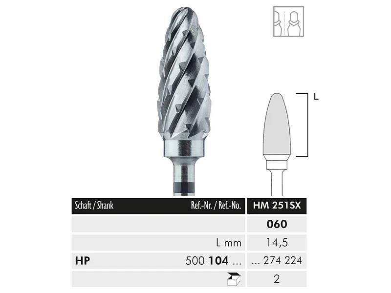 HM 251 SX HP 060 fraise en carbure de tungstène