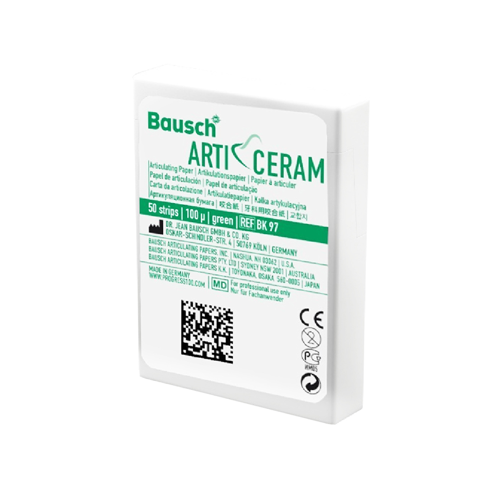 Papier à Articuler Arti-Ceram 100µ Vert - Bandes Prédécoupées (50 feuilles)