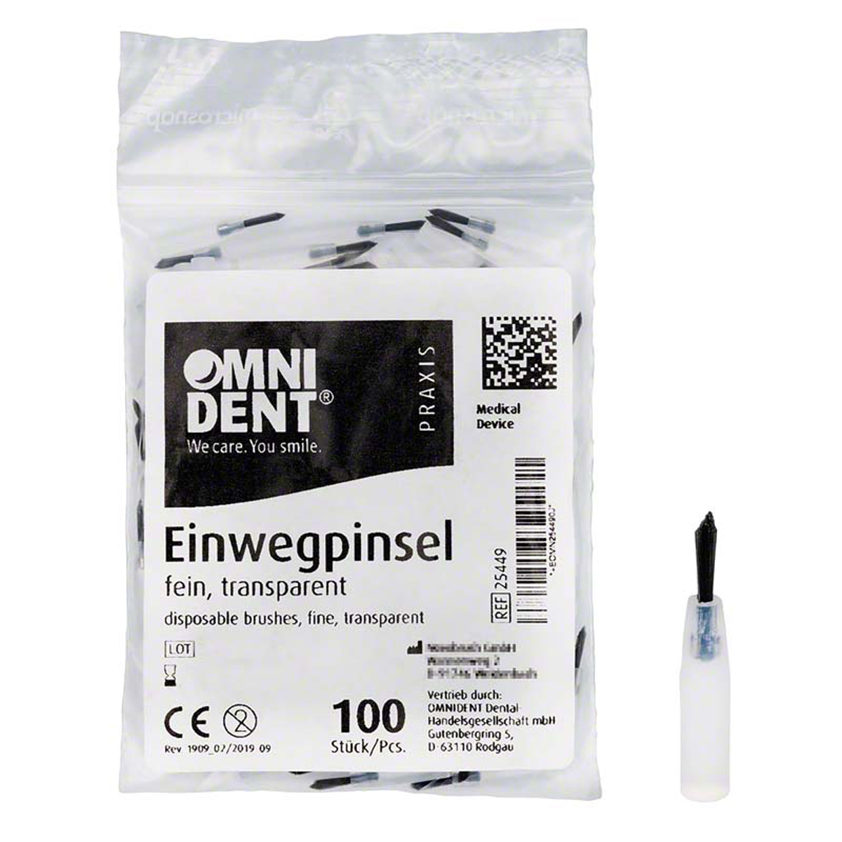Omnident® Kwastjes transparant kort zwart - fijn