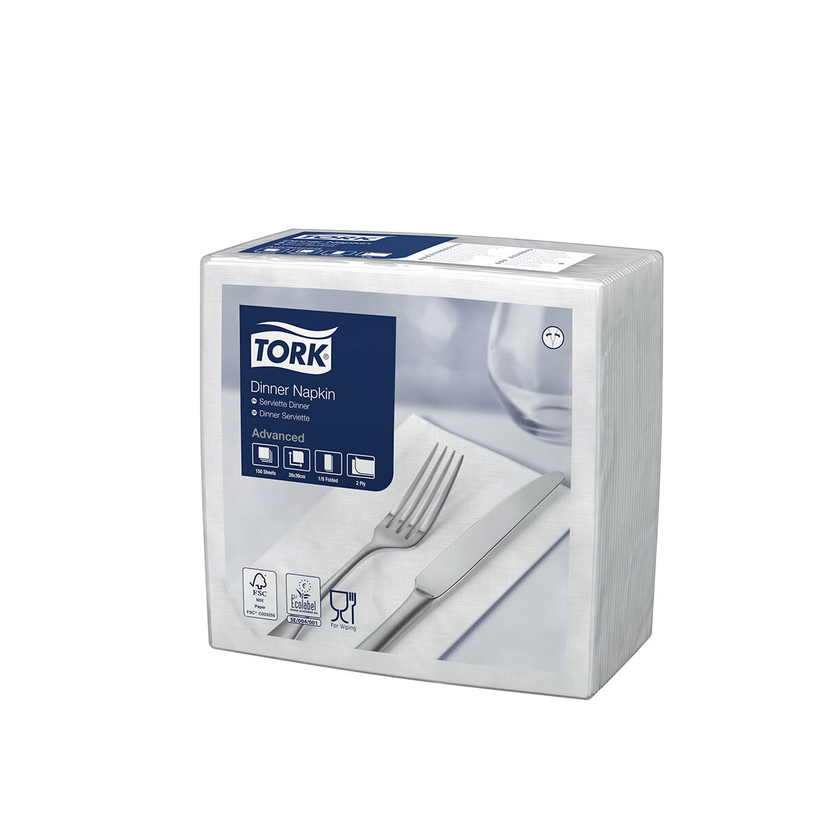 Tork Advanced Serviette 2 épaisseurs 39x39cm blanc