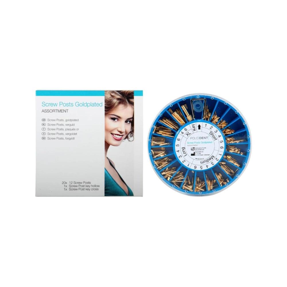 P.D. screw posts plaqués or assortiment