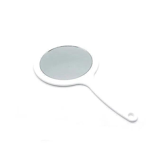 Miroir à main rond blanc 145 x 280 mm