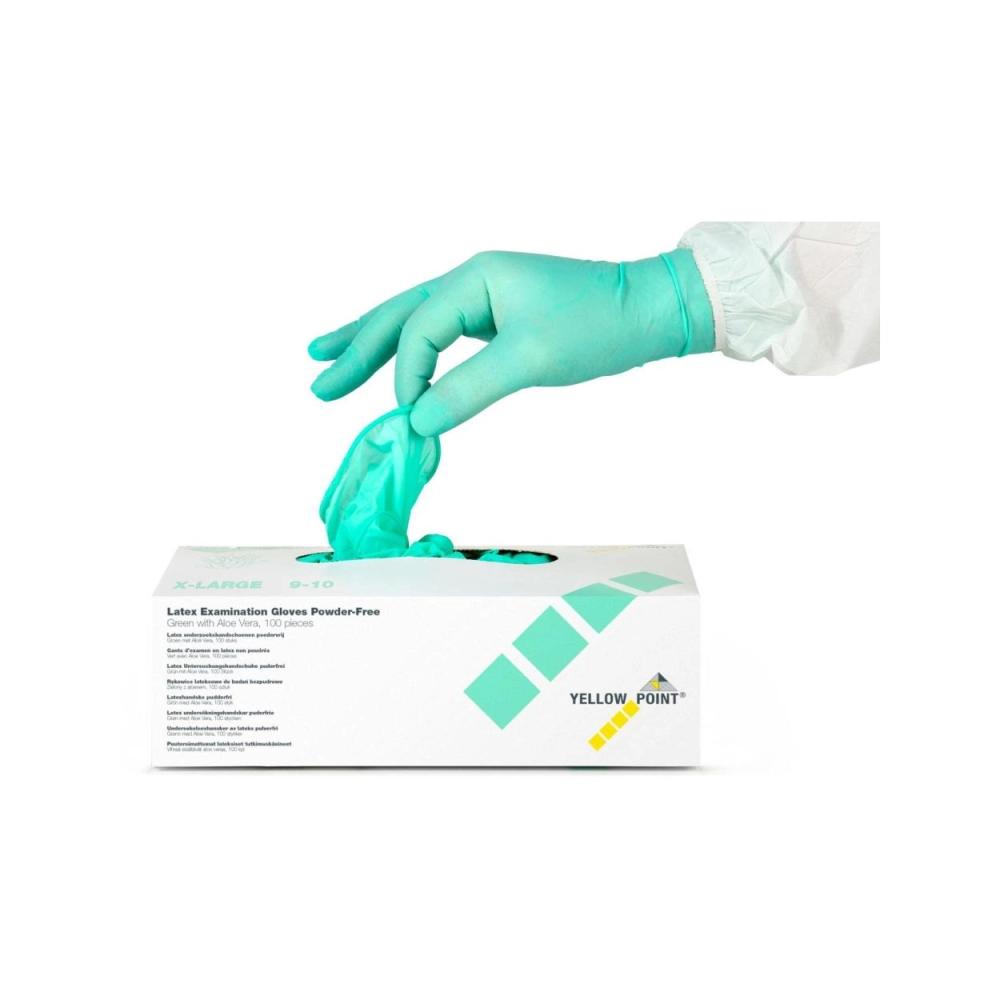 Y.P. latex non poudrés Aloë Vera vert x-large 100 pcs