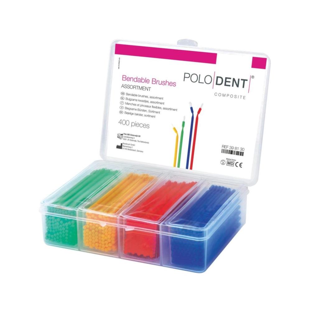 PoloDent bendable brushes assortiment 4x 100 pcs