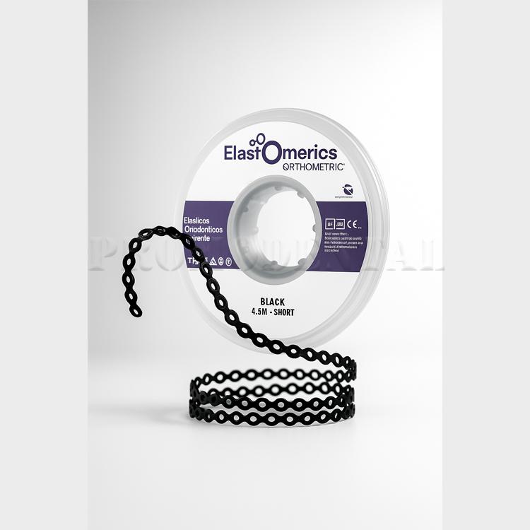 Chaînettes élastiques – Courte, Noire (4,5 m)