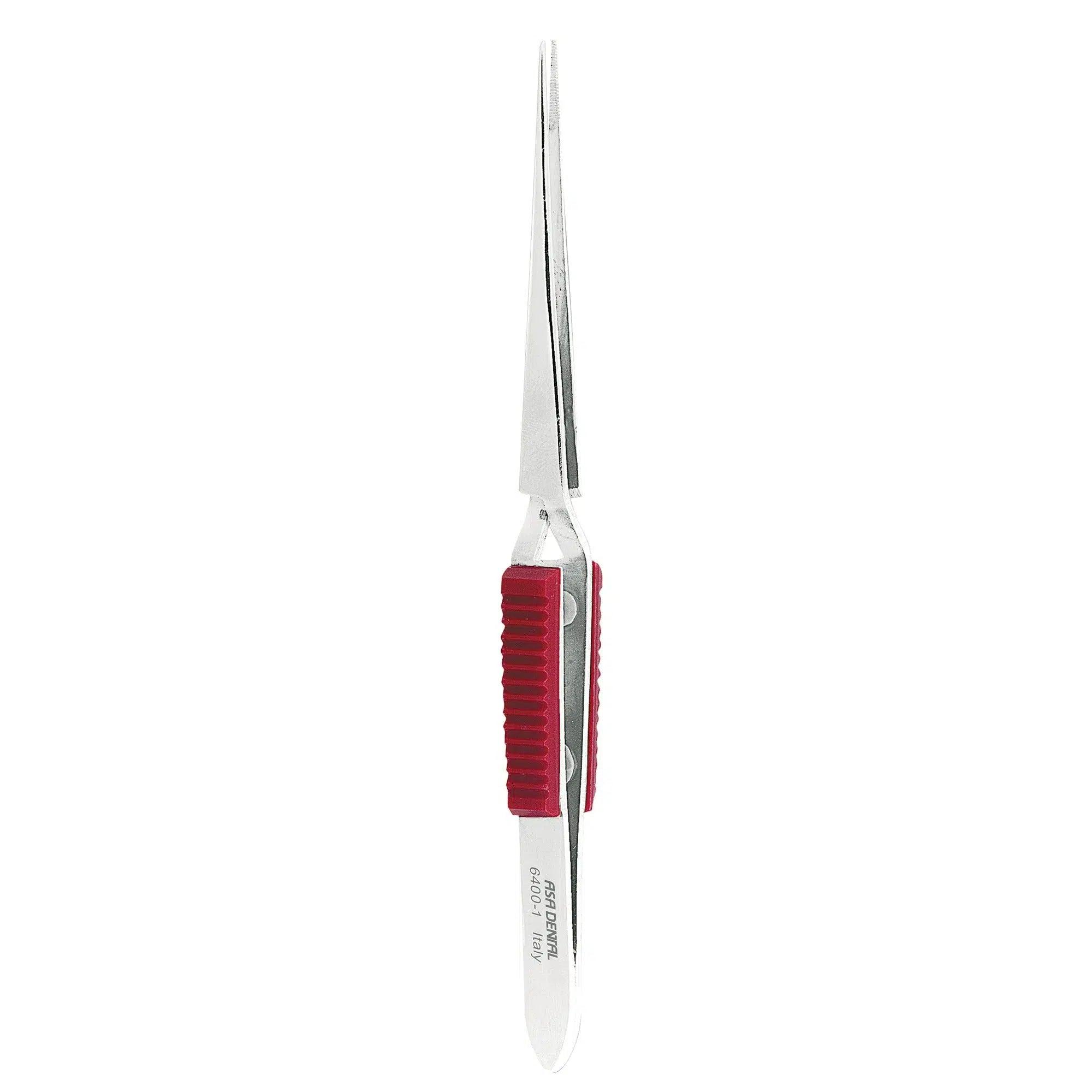 Précelle de laboratoire Asa Dental manche rouge #1 droite (16,5 cm)