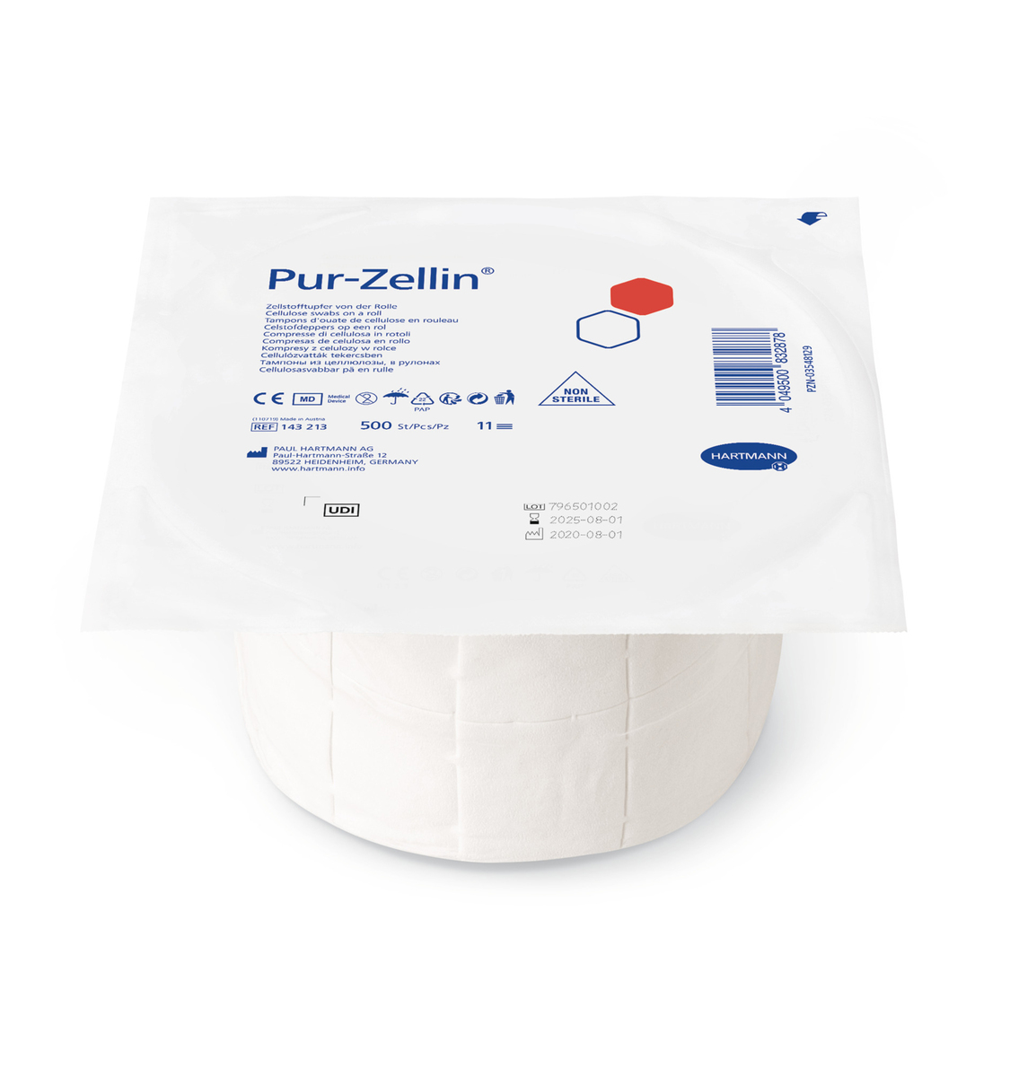 Pur-Zellin® tampons absorbants en cellulose en rouleau 4x5cm - non-stérile