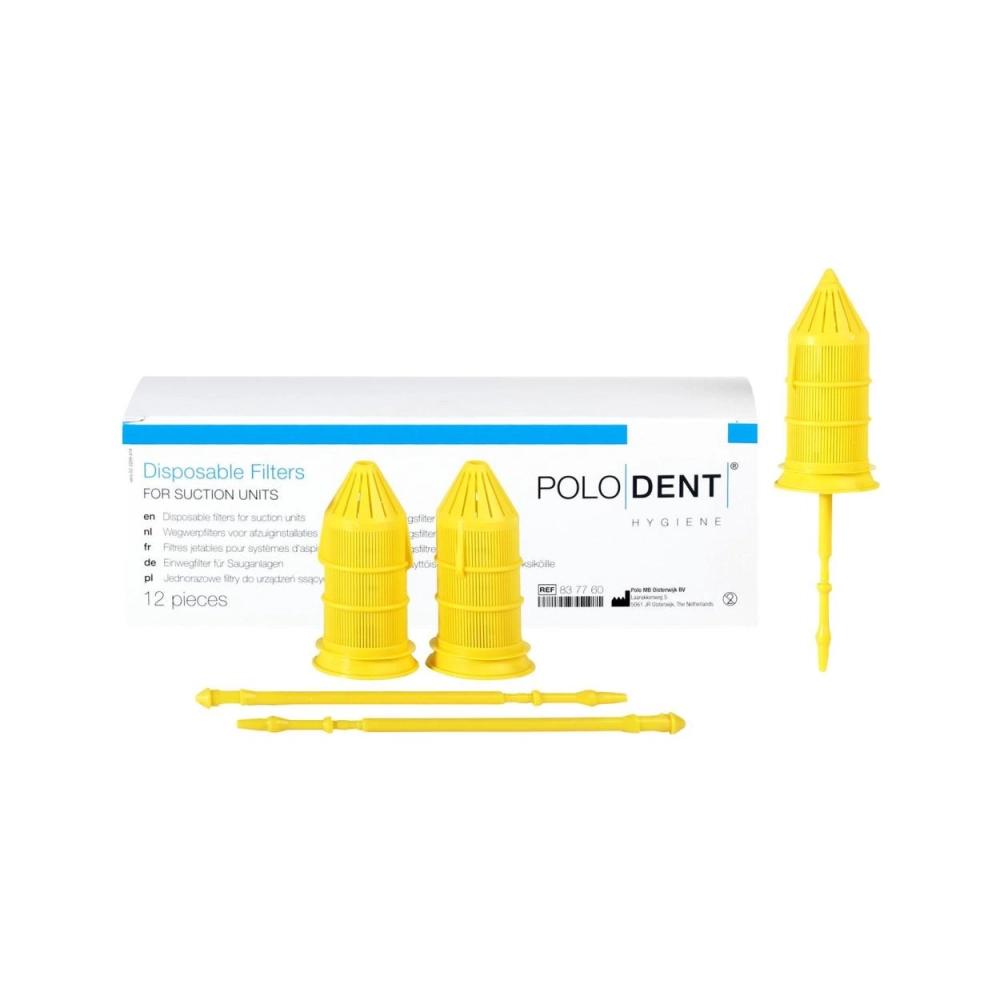 PoloDent filtres jaunes pour aspiration 12 pcs