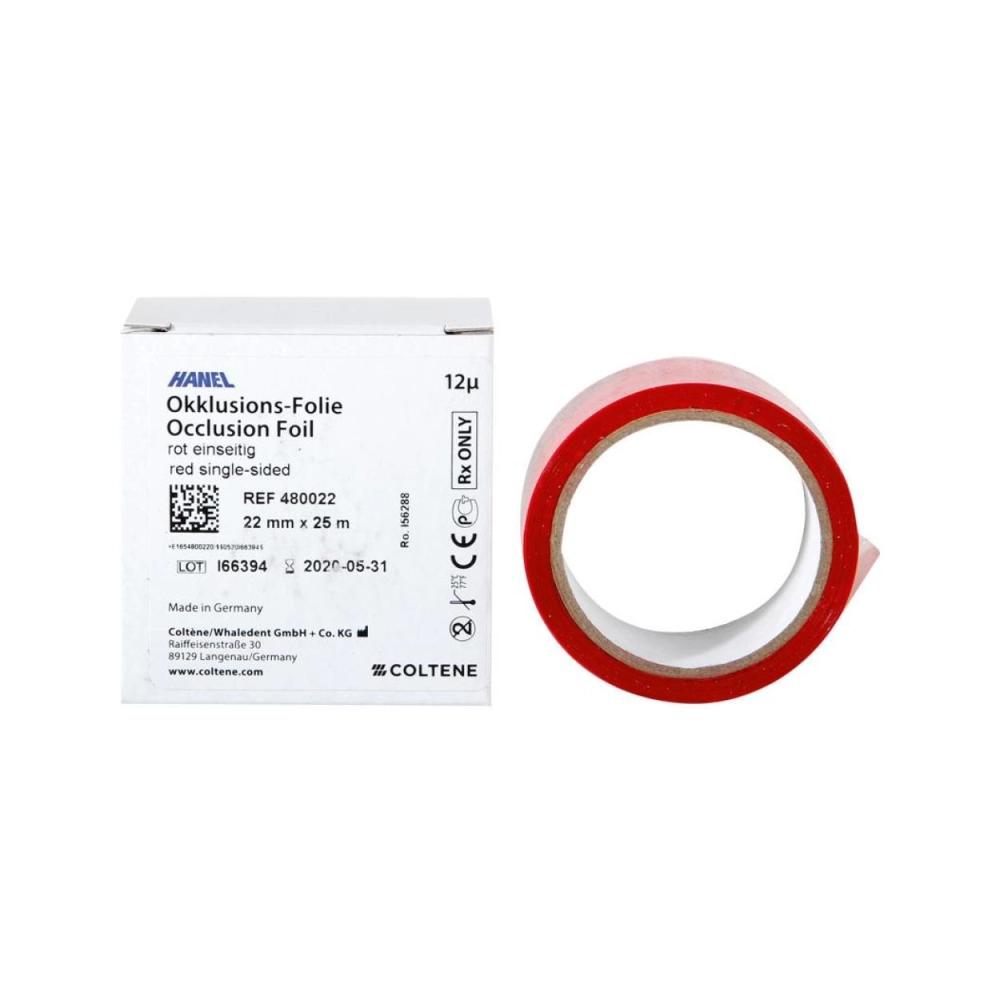 Hanel Feuille d'occlusion simple face 12µ en rouleau 22mmx25m