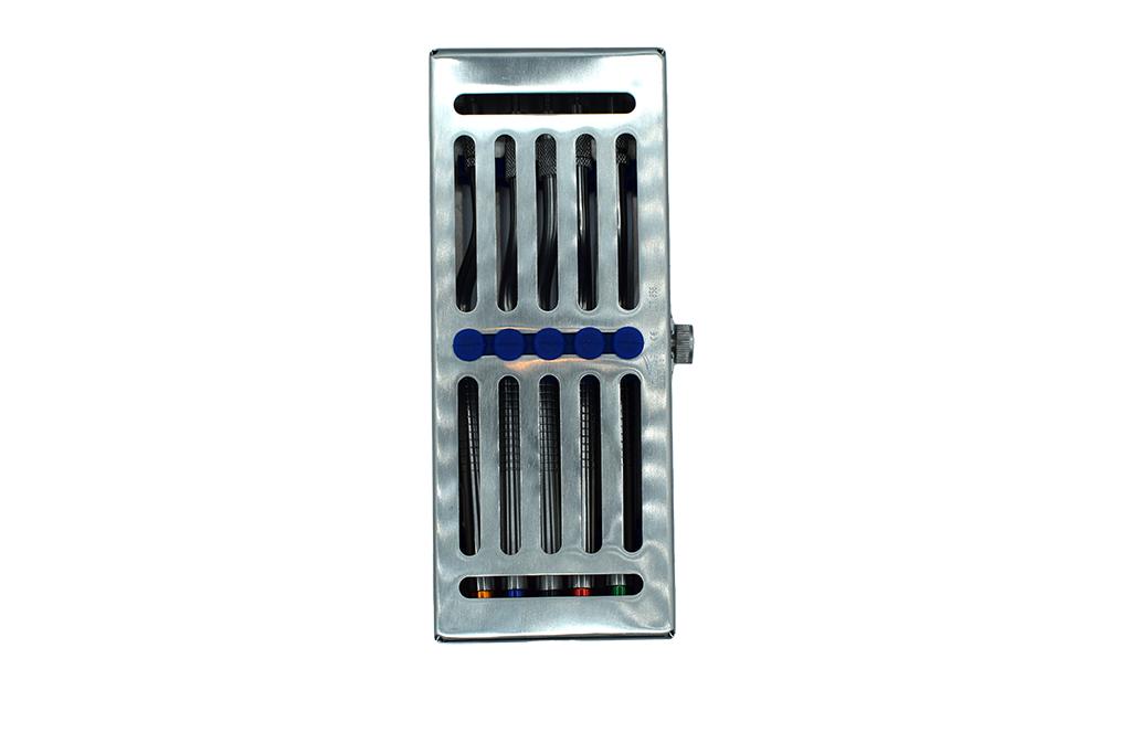 Osteotomen double lock, set van 5 stuks (concaaf) met doos ref. 1021-25