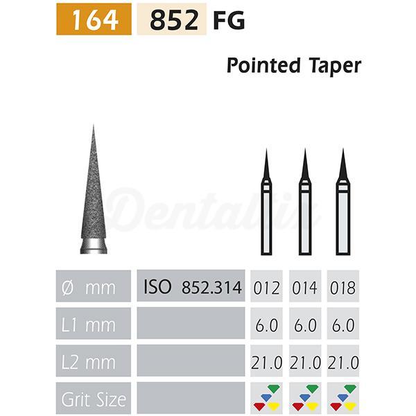 Fraise diamantée 852 FG conique (5 pièces)