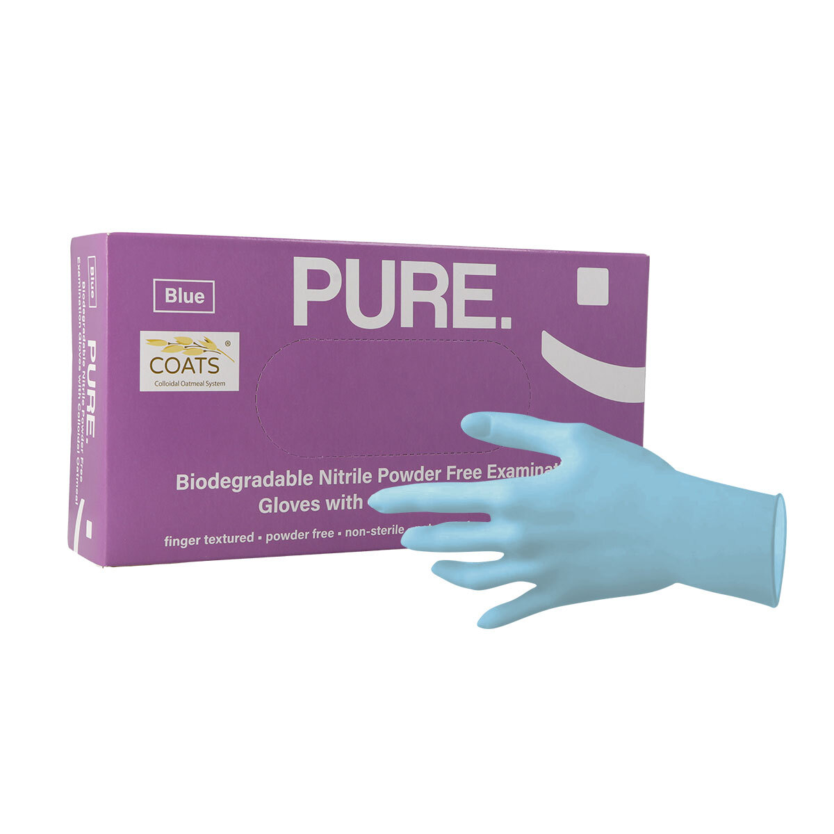 PURE BIO Gants en nitrile non poudrés bleu lagune
