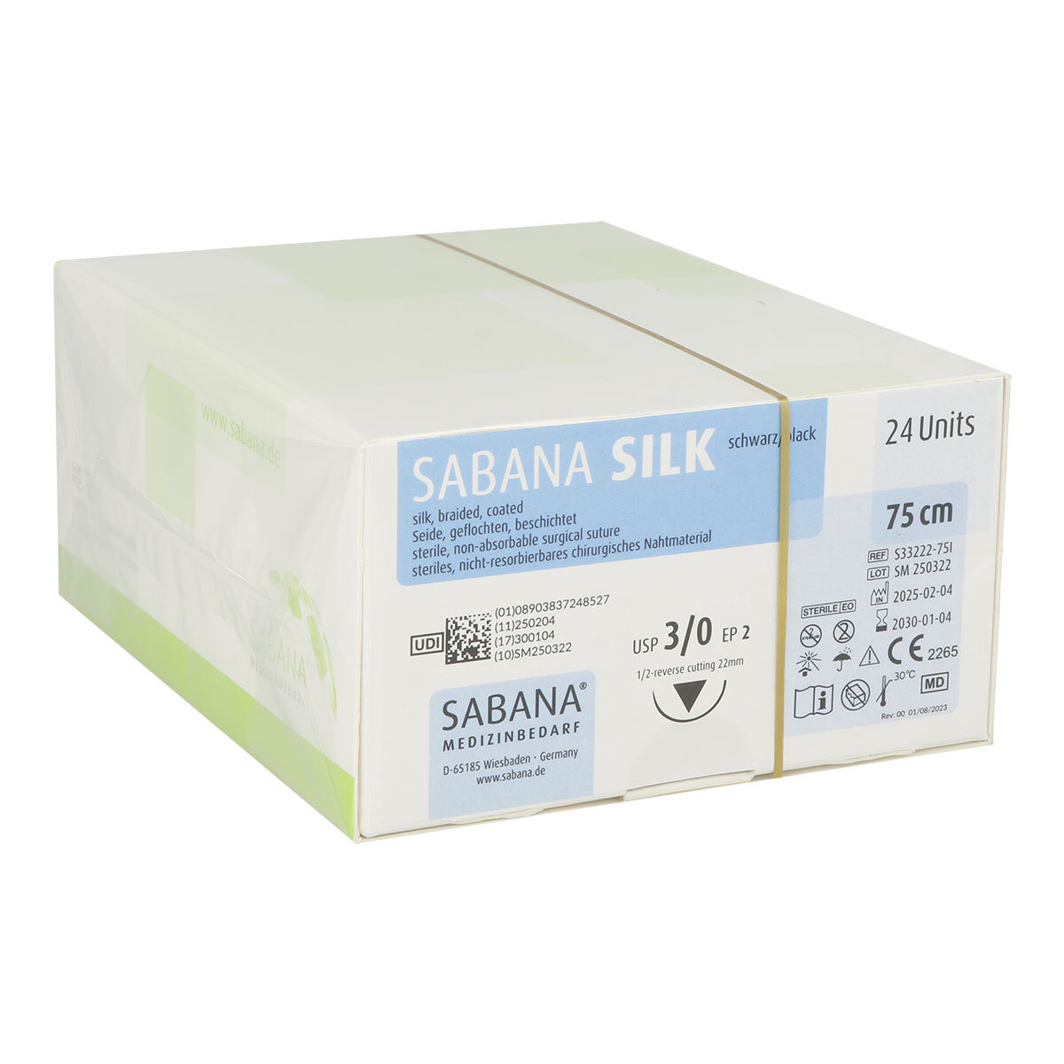 Sabana Silk fil de suture DS-19 USP 4-0 triangulaire - 75 cm