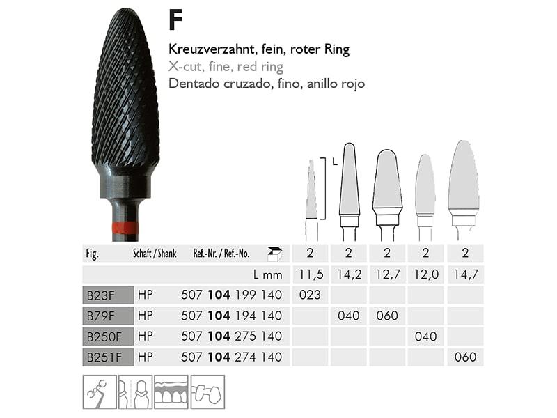 B 251  F HP 060 Black Cobra fraise en carbure de tungstène
