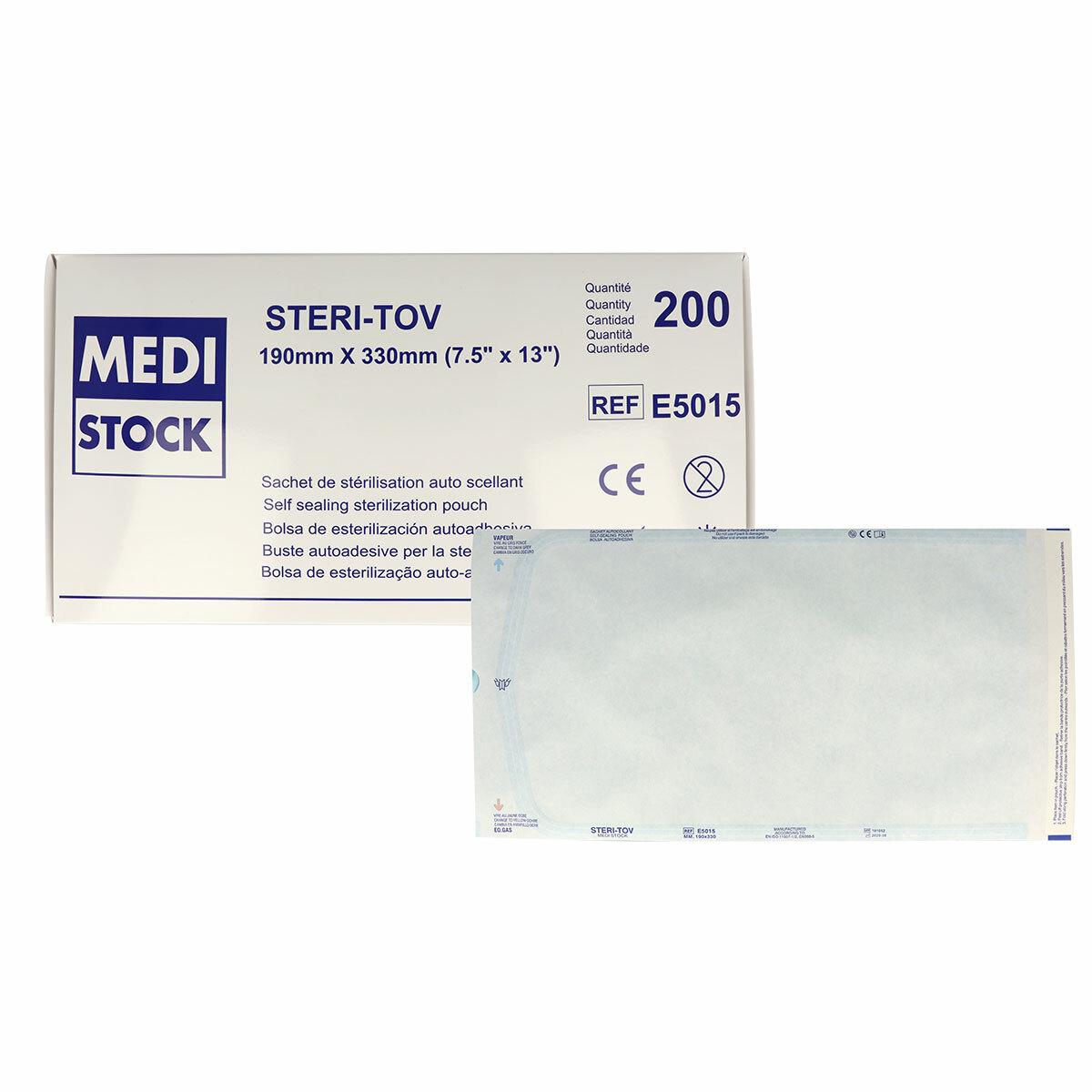 Steri-Tov Self-Seal Sachet autocollant 190x330mm