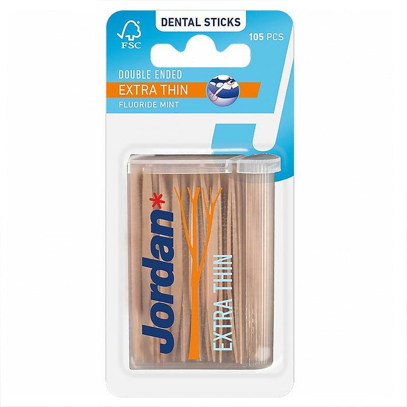 Jordan cure-dents double extrémité menthe extra-fins (105 pcs)