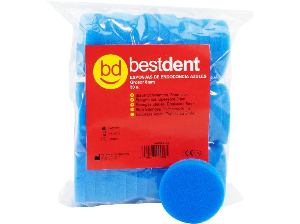 Eponges pour stand endo 0,8x5cm bleu 50p.