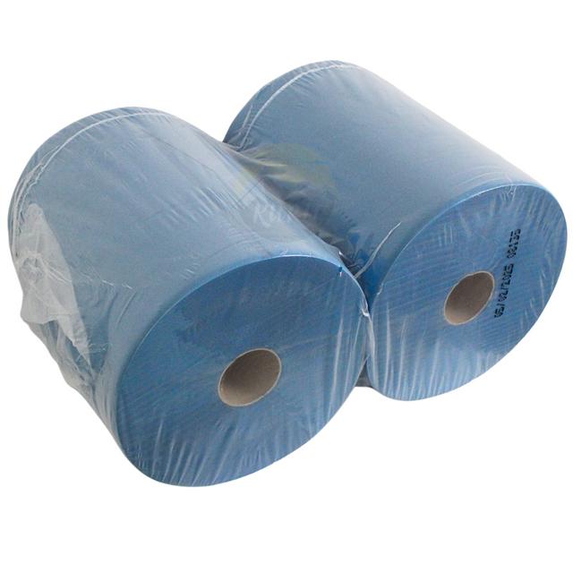 KURTT rouleaux industriels bleu 2 plis 37 x 36 cm x 150 m (2 rouleaux)