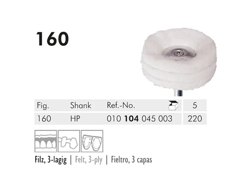 160 HP 220 brosse à polir (felt, 3-ply)