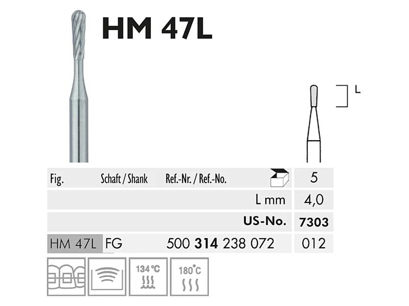 HM 47 L FG 012 fraise en carbure de tungstène