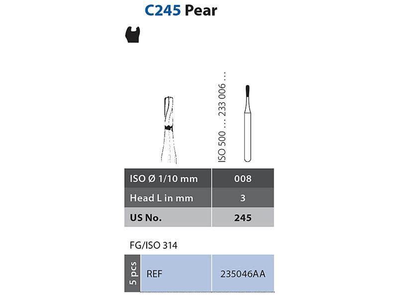 Diatech C245 Poire FG 008 fraise en carbure