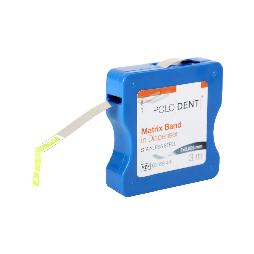 PoloDent Rouleau de matrices en distributeur inox 7x0,025 mm 3 mètres