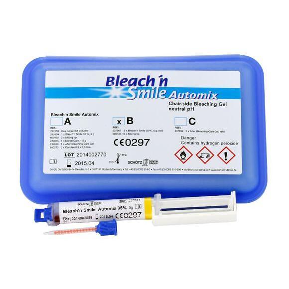 Bleach'n Smile gel peroxyde d'hydrogène 35 % recharge (5 x 5 g + embouts)
