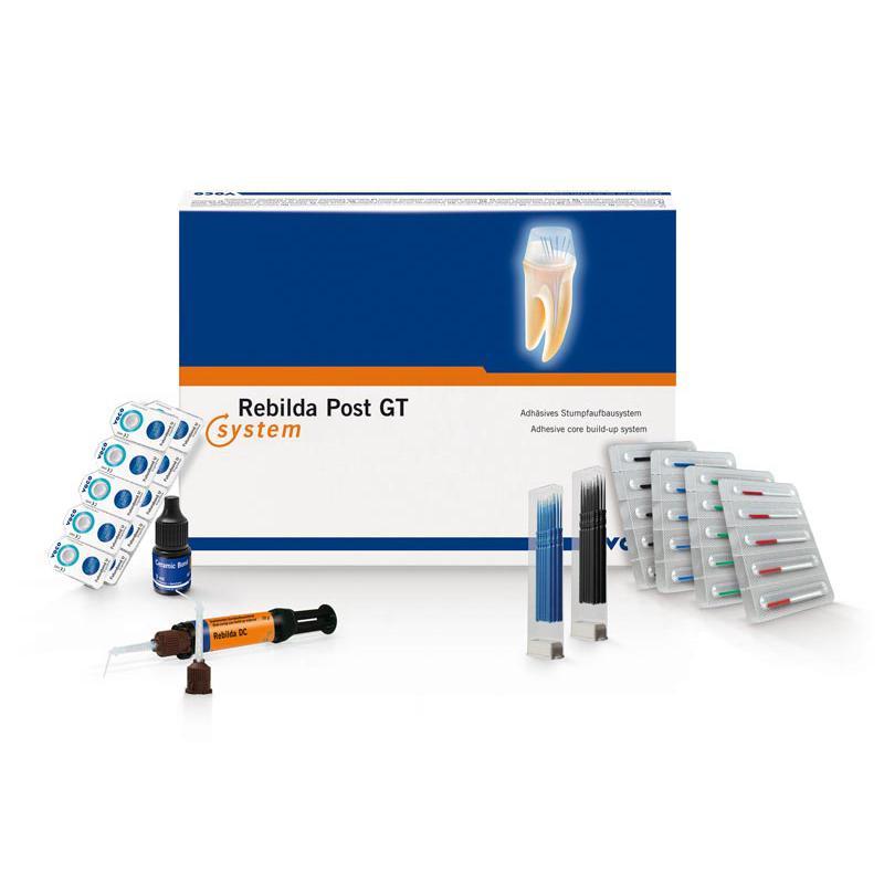 Tenons fibre de verre VOCO Rebilda Post GT, set (ø 0,8 / 1,0 / 1,2 / 1,4 mm) + adhésif + accessoires