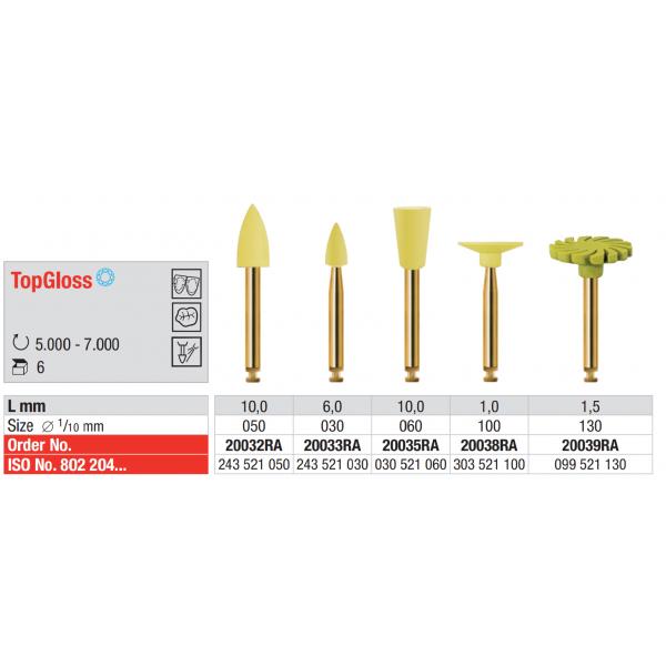 Edenta TopGloss pointes à polir 20039RA 130 1,5 mm (6 pcs)