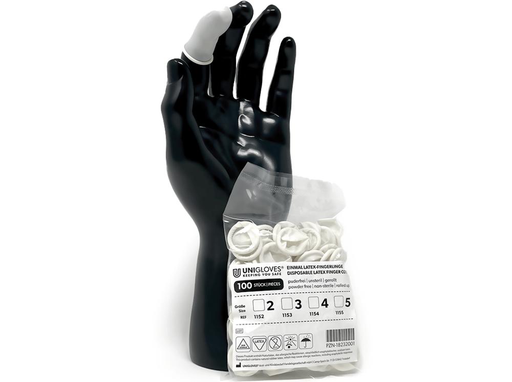 Unigloves® Doigtier en latex sans poudre à usage unique