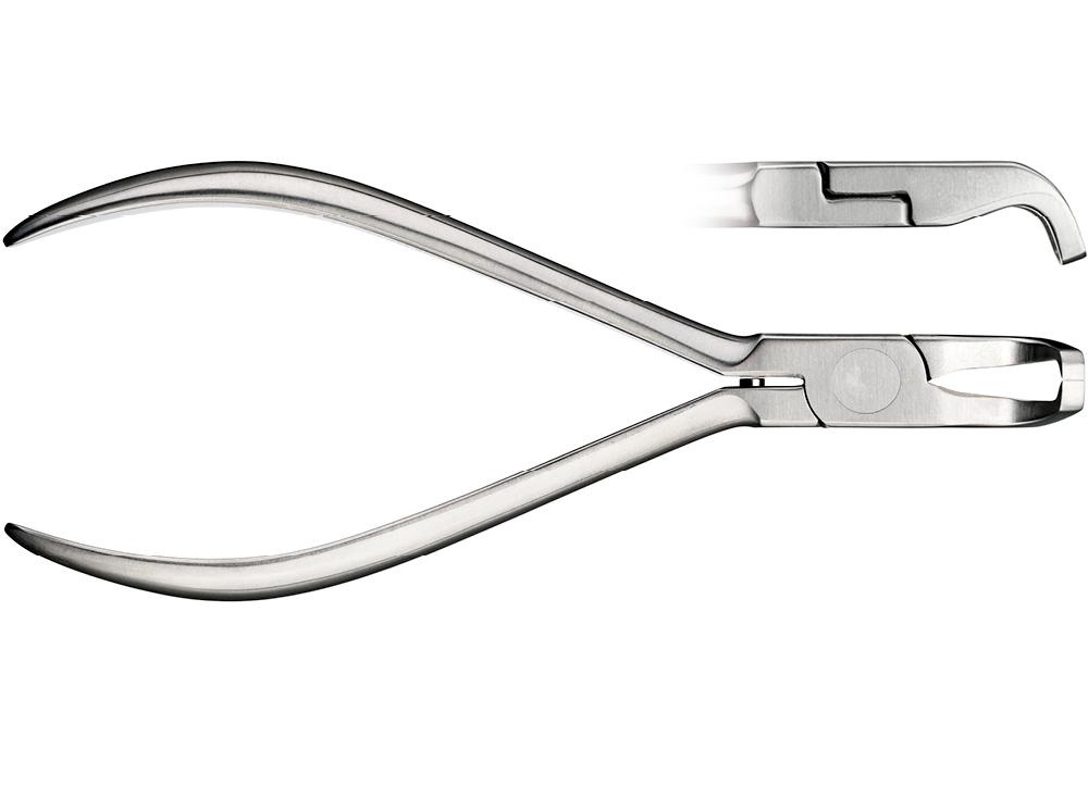 Bracket removing plier, angulated