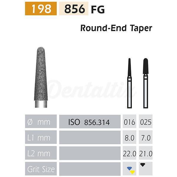 Fraise diamantée 856 FG conique ronde BADER (5 pcs)