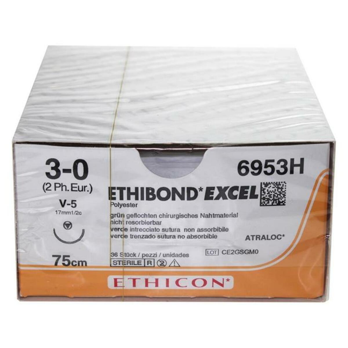 ETHIBOND EXCEL® fil de suture polyester 3-0 triangulaire 17mm - V-5