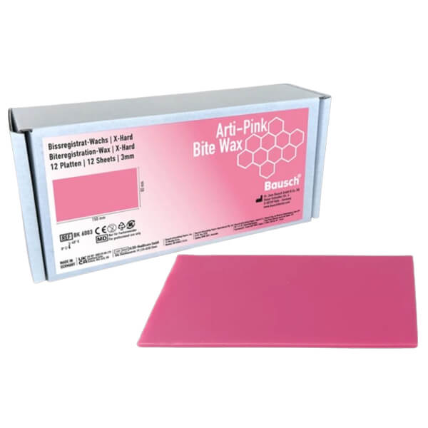 Cire d'Occlusion Arti-Pink Bite Wax - Forme Ovale Préformée Taille M (24 pièces)